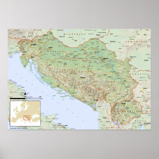 Poster YU mapa hrvatski