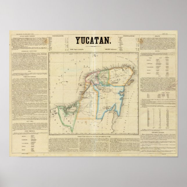 Poster Yucatan, Mexique (Devant)