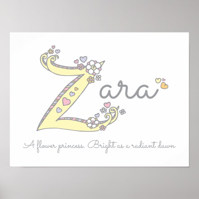 Poster Z pour Zara nom initial de l'art doodé signifiant (Devant)