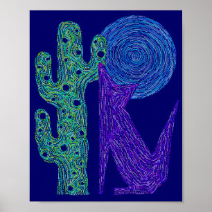 Poster Z Purple Coyote Wolf Coloré Design Sud-Ouest