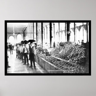 Poster Zacatecas, Mexique Marché alimentaire 1904