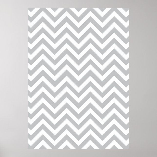 Poster Zags gris et blanc (Devant)