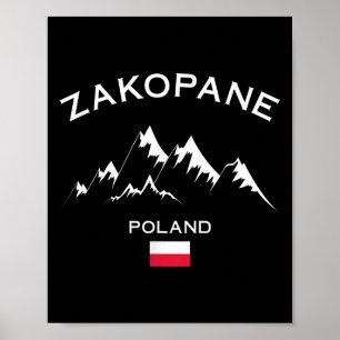 Poster Zakopane Pologne Station de ski Montagnes de Tatra