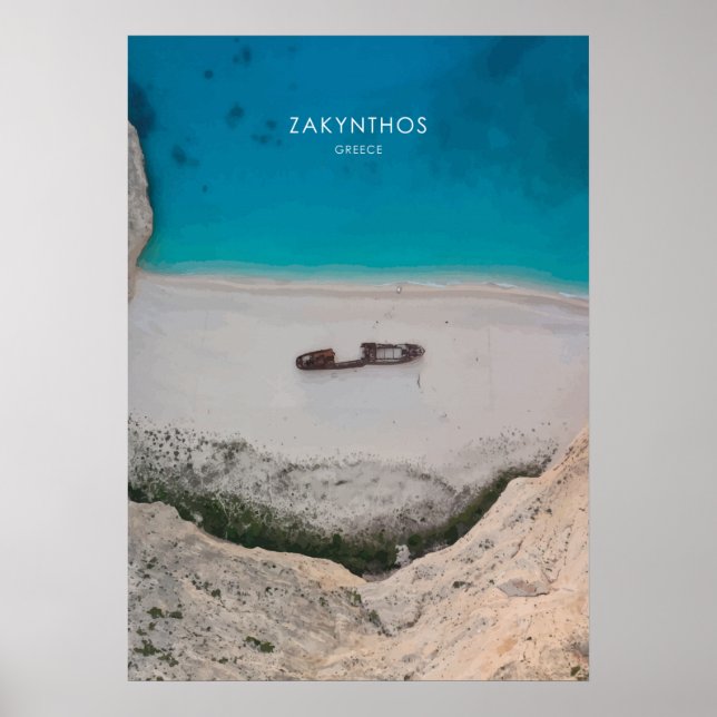 Poster Zakynthos, Grèce Travel Artwork (Devant)