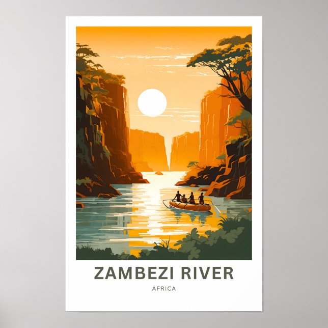 Poster Zambezi River Africa Print (Devant)