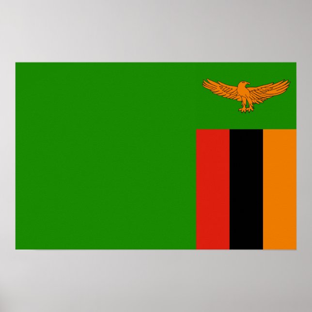 Poster Zambie - Drapeau zambien (Devant)