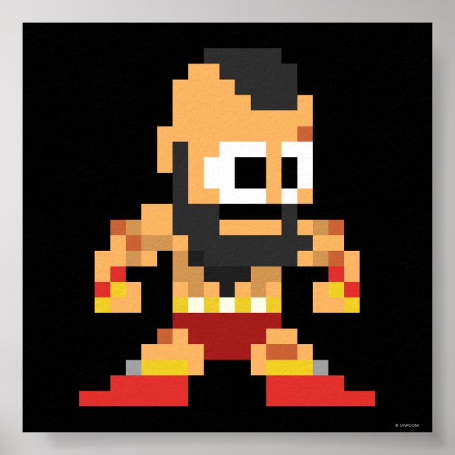 Poster Zangief 8 bits (Devant)