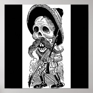 Poster Zapatista Calavera. c. début des années 1900. Mexi