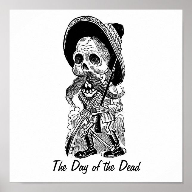 Poster Zapatista Calavera. c. début des années 1900. Mexi (Devant)