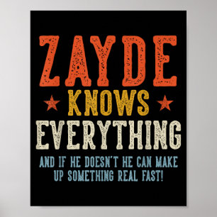 Poster Zayde sait tout fête des pères rétro vintage