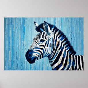 Poster Zebra Animal Art Décor Peinture Mosaïque