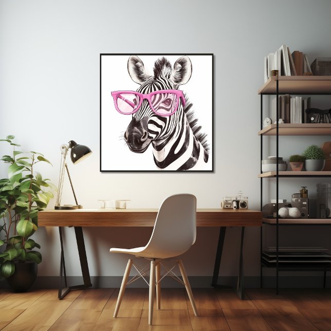 Poster Zebra avec lunettes roses (Créateur téléchargé)