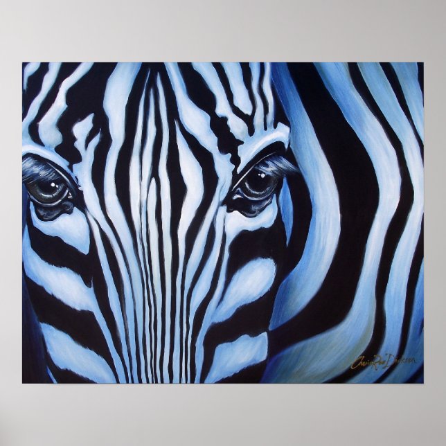 Poster Zebra Face Wildlife Art Imprimer (Devant)