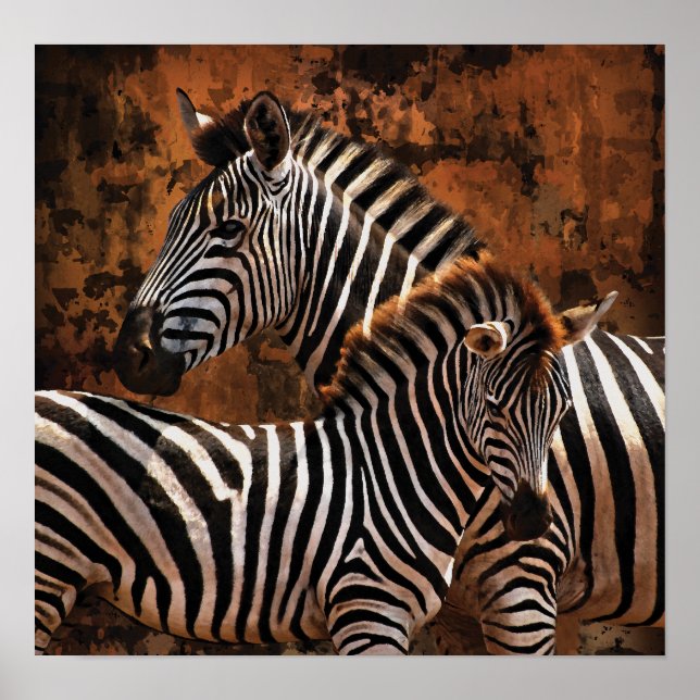 Poster Zebra Fall Stripes PETITE affiche, impression, mur (Devant)