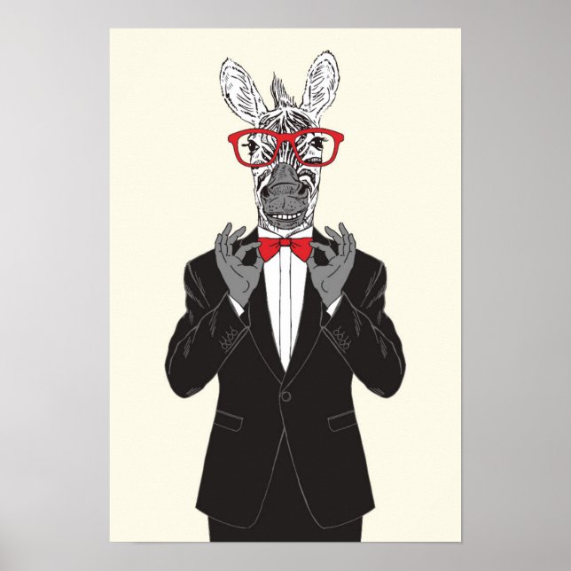 Poster Zebra Gentleman (Devant)