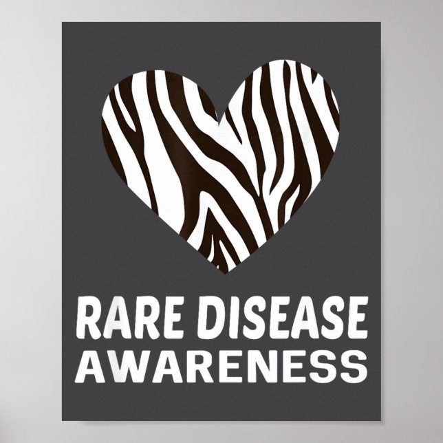 Poster Zebra Heart Rare Disease Awareness Gift 2020  (Devant)