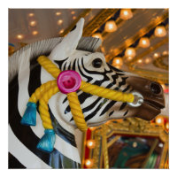 Zebra Horse Merry-Go-Round Carousel Ride