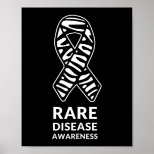 Poster Zebra Ribbon Sensibilisation Rare Maladie Minimali