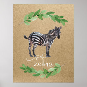 Poster Zebra Safari Jungle Nursery Art