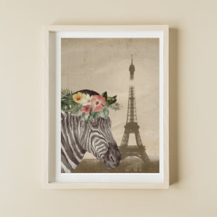 Poster Zebra & Tour Eiffel