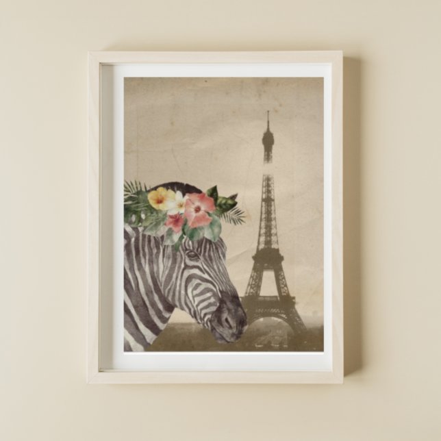 Poster Zebra & Tour Eiffel (Créateur téléchargé)