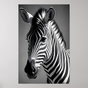 Poster Zebra Wildlife Majestic Nature Vie Art Fond d'écra
