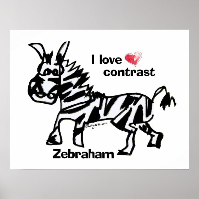 Poster Zebraham - J'aime le contraste (Devant)