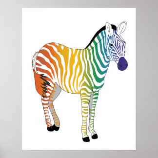 Poster zèbre arc-en-ciel