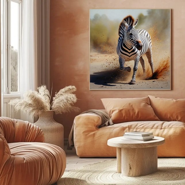 Poster Zèbre dans le paysage Dramatique coucher de soleil (Créateur téléchargé)