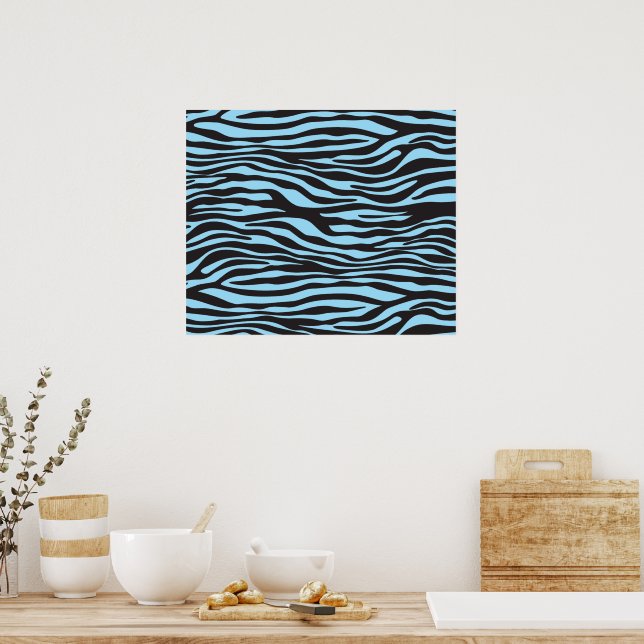 Poster Zèbre, Zèbre, Zèbre bleu, Jungle (Cuisine)
