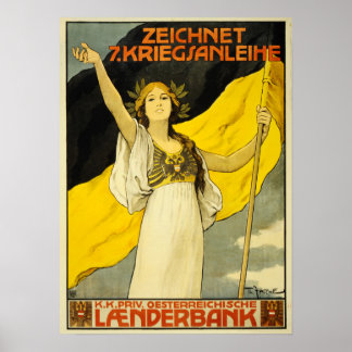 Poster ZEICHNET KRIEGSANLEIHE Obligations de guerre Autri