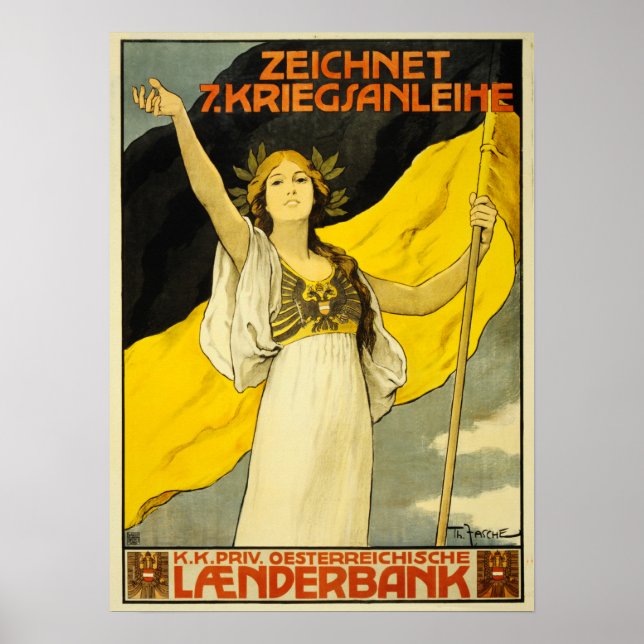 Poster ZEICHNET KRIEGSANLEIHE Obligations de guerre Autri (Devant)