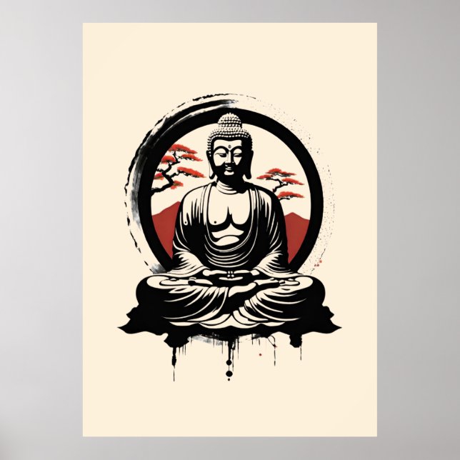 Poster Zen Bouddha Japonais (Devant)