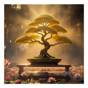 POSTER ZEN BOUDDHISME - ARBRE BONSAI -