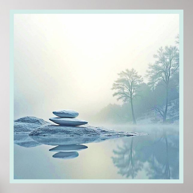 Poster Zen d'hiver : Bilan du lac Foggy (Devant)
