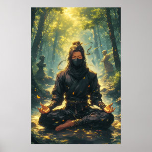 Poster Zen du guerrier de l'ombre
