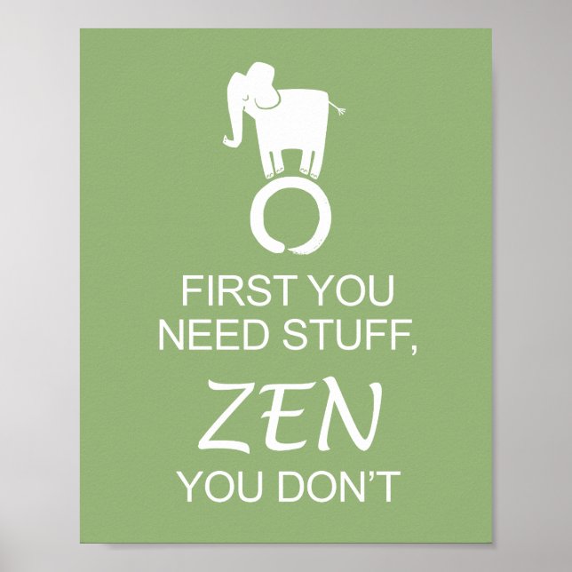 Poster Zen Elephant Enso Simplifier (Devant)
