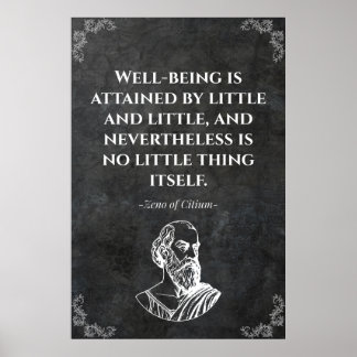Poster Zeno of Citium wise quote. Motivation 