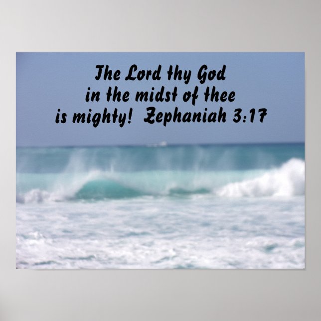 Poster Zephanie 3:17 L'Éternel, ton Dieu, au milieu (Devant)