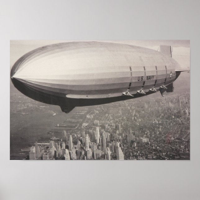 Poster zeppelin sur Manhattan (Devant)