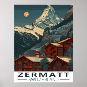 Poster Zermatt Matterhorn Vintage voyage