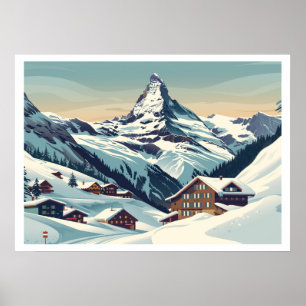 Poster Zermatt, Suisse Matterhorn Vintage
