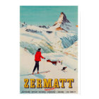 Zermatt Suisse Retro Voyage ski Vintage