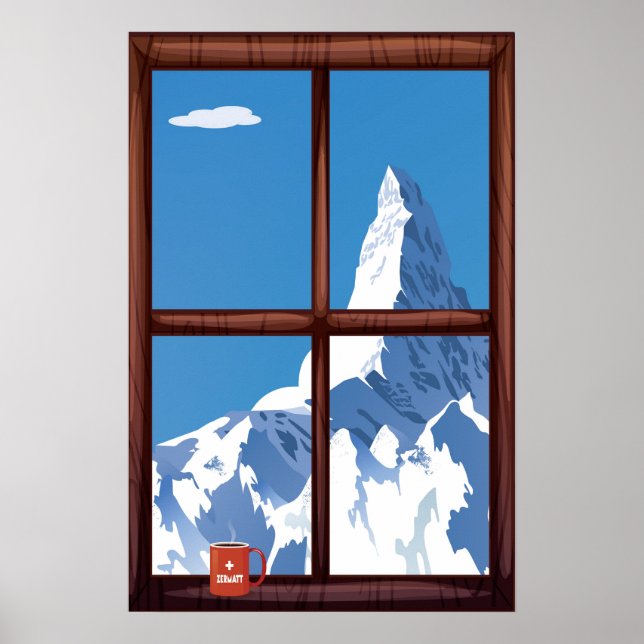 Poster Zermatt, Suisse, Ski (Devant)