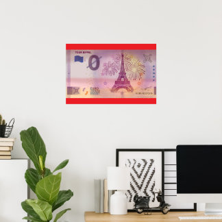 Poster Zéro Euro Zéro Euro Tour Eiffel Paris Note 2026