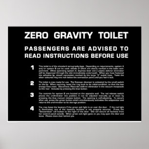 Poster Zéro Gravity Toilet texte blanc