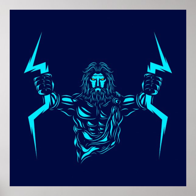 Poster Zeus mythologie pop art (Devant)