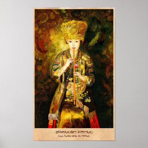 Poster Zhangbo Hmong Culture Girl is Piping femme chinois
