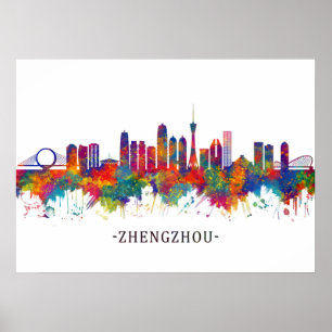 Poster Zhengzhou China Skyline
