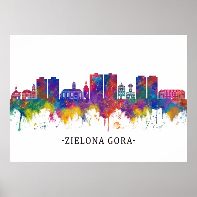 Poster Zielona Gora Pologne Skyline (Devant)